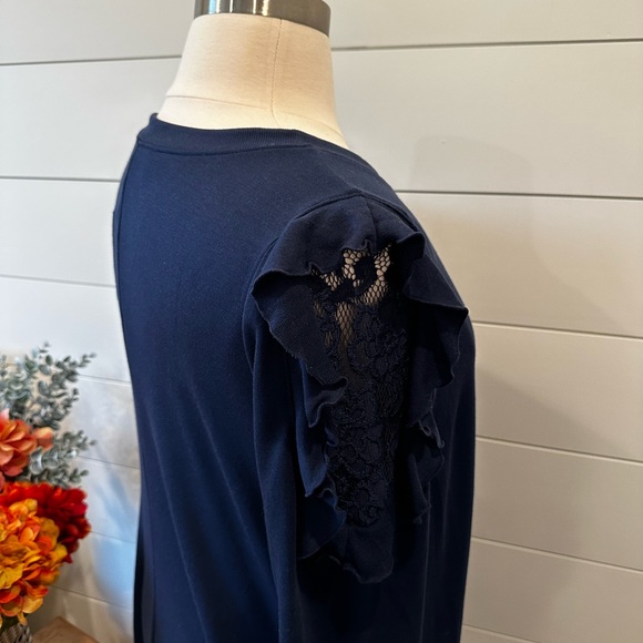 Lane Bryant navy blue soft cotton 3/4 sleeve dress 14-16 - Picture 9 of 11